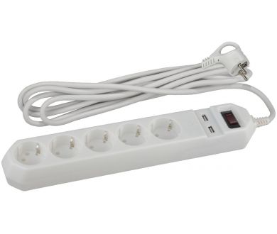 Сетевой фильтр Эра USF-5es-1.5m-USB-W Б0019037