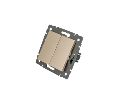 Механизм выключателя двухклавишный непроходной Arlight SWT-MK02-PL-GD-V (250V, 10A) 049890