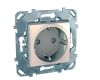 Розетка Schneider Electric Unica с/з со шторками б/зажим клеммы 16A 250V MGU5.057.25ZD