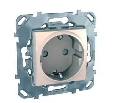 Розетка Schneider Electric Unica с/з со шторками б/зажим клеммы 16A 250V MGU5.057.25ZD