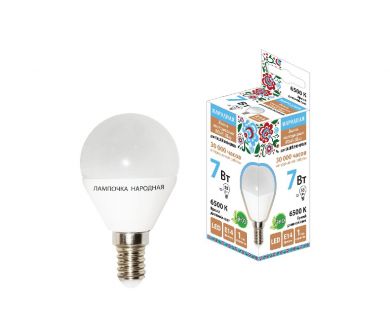 Лампа светодиодная TDM Electric Народная Е14 7W 6500K матовая SQ0340-1549