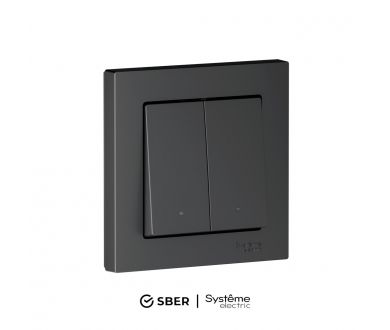 Выключатель 2-кл с подсв., Zigbee, сх.5, L+N, 10А SBER Systeme Electric AtlasDesign Smart Карбон ATN001053Z