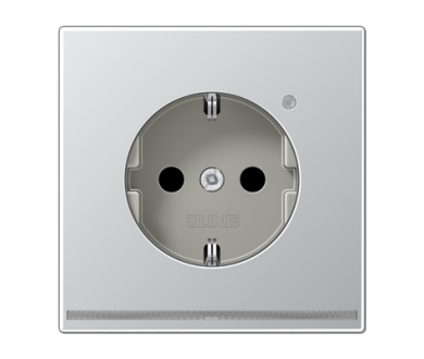 Розетка Schuko с LED подсветкой Jung AL1520-OLNW