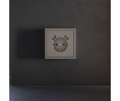 Купить Накладка для розетки с заземлением и защитными шторками, с USB A+A Voltum S70 (капучино) VLS000914 Накладка для розетки с заземлением и защитными шторками, с USB A+A Voltum S70 (капучино) VLS000914
