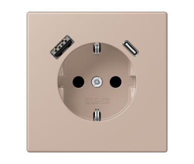 Купить Розетка 2K+З USB Typ AC Jung LC1520-15CA240 Розетка 2K+З USB Typ AC Jung LC1520-15CA240
