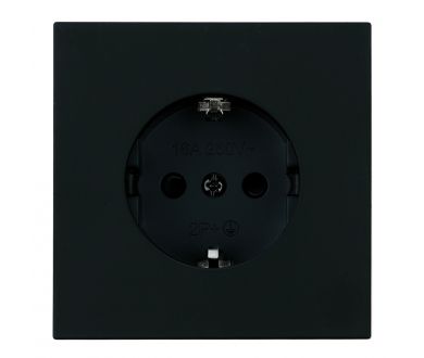 Розетка 1-местная с защитной шторкой с/з (механизм) Stekker 250В 16А Мия RST16-3110-05 черный бархат 50454