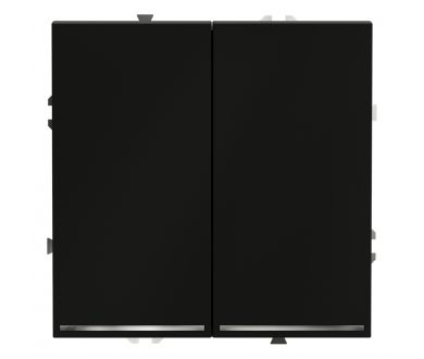 Проходной переключатель двухклавишный с подсветкой Voltum S70 VLS020408 (черный матовый)