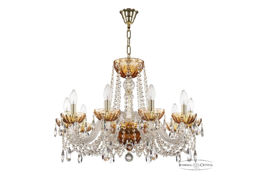 Подвесная люстра Bohemia Ivele Crystal 5402/10/240 G Amber/M-1H