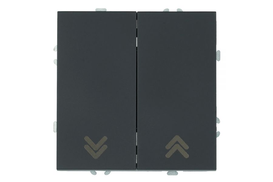 Выключатель двухклавишный Stekker Эмили RSW10-5116-05 черный уголь soft touch 50824