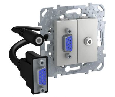 Розетка компьютерная VGA+Minijack с коннектором Schneider Electric Unica Top MGU5.932.30ZD