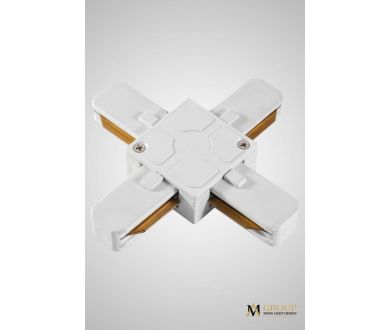 Трековый однофазный X-образный соединитель AM Group AM178 WH