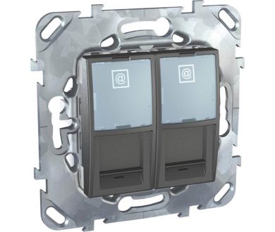 Розетка компьютерная 2хRJ45 Schneider Electric Unica MGU5.2020.12ZD