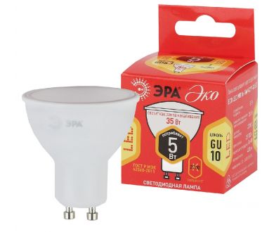 Лампа светодиодная Эра GU10 5W 2700K ECO LED MR16-5W-827-GU10 Б0019062