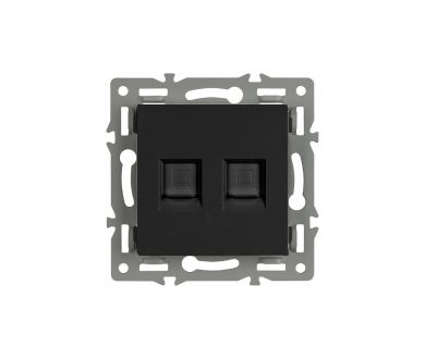 Механизм компьютерной розетки двойной Arlight SCT-MPC2-PL-BK (RJ-45, CAT6) 045337