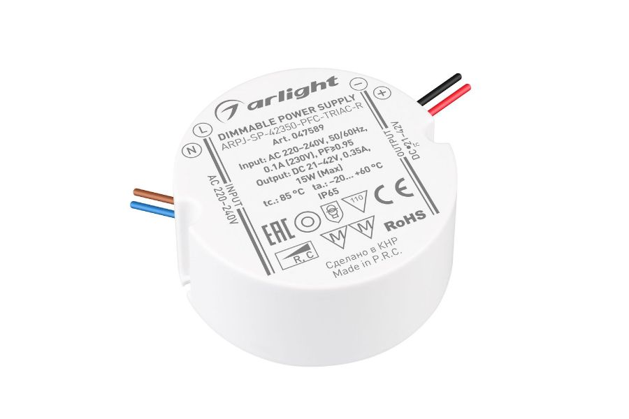 Блок питания Arlight ARPJ-SP-42350-PFC-TRIAC-R (15W, 21-42V, 350mA) 047589