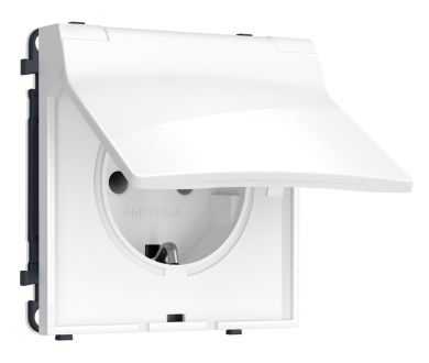 Комплект механизма электрической розетки SIGMA Белый глянец 50Hz 2P+E с/з с/ш и крышкой IP44 16A-250V QUANT PRO Ambrella Volt MS108010 (SP1080, PR141)