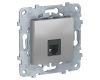 Розетка телефонная RJ11 одиночная 4 контакта Schneider Electric Unica New NU549230