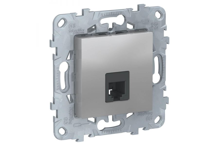 Розетка телефонная RJ11 одиночная 4 контакта Schneider Electric Unica New NU549230
