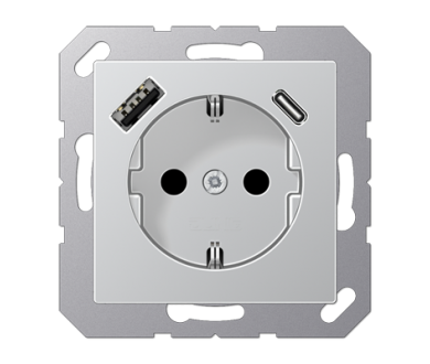 Купить Розетка 2K+З USB Typ AC Jung A1520-15CAAL Розетка 2K+З USB Typ AC Jung A1520-15CAAL