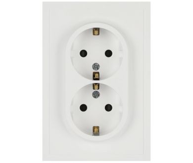 Розетка Эра Galaxy 15-2104-08 с заземлением двойная 2X2P+E Schuko 16А-250В IP20 белый матовый Б0070691