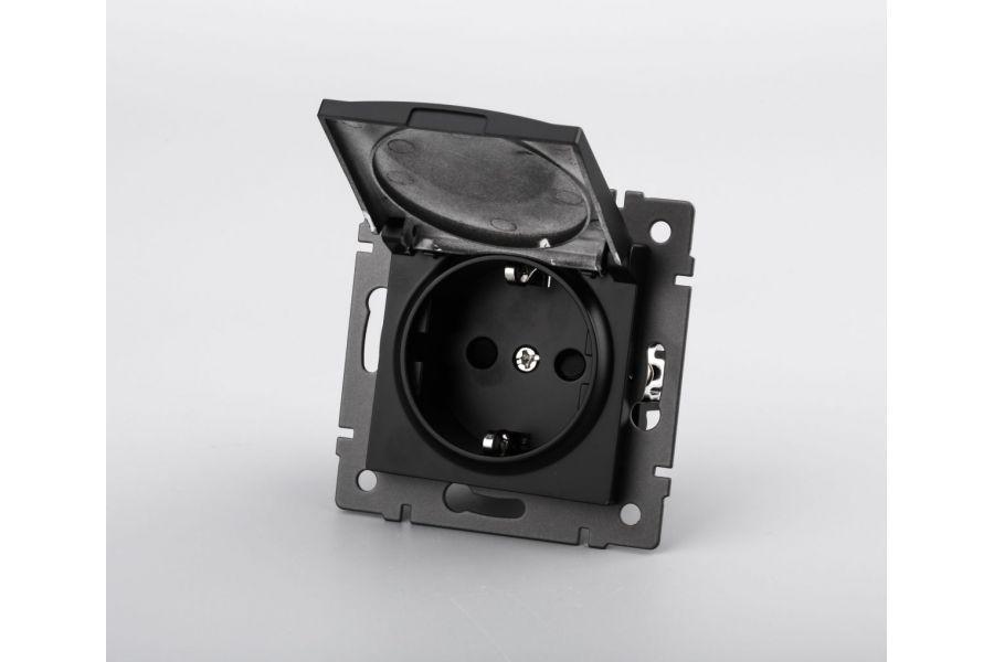 Механизм розетки влагозащищённый Arlight SCT-MCP-PL-BK-V (250V, 16A) 049835