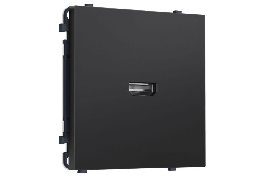 Комплект механизма розетки HDMI 2.1 SIGMA Черный матовый 30V/900MS 4K-120HZ 8K-60Hz QUANT PRO Ambrella Volt MS814030 (SP8140, PR223)