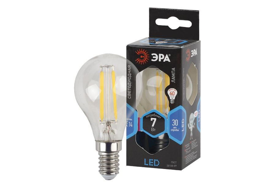 Лампа светодиодная Эра E14 7W 4000K F-LED P45-7W-840-E14 Б0027947
