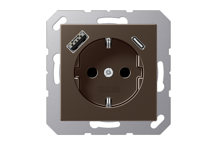 Розетка 2K+З USB Typ AC Jung A1520-15CAMO