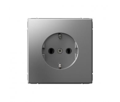 Розетка с заземлением 16А Systeme Electric ArtGallery Сталь GAL000943S