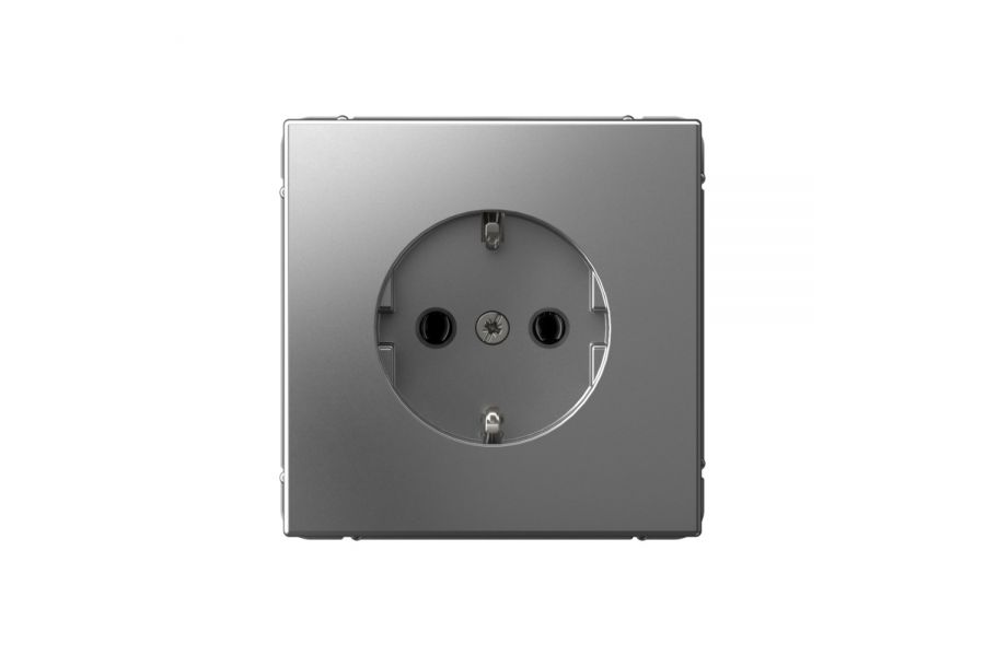 Розетка с заземлением 16А Systeme Electric ArtGallery Сталь GAL000943S