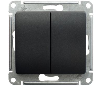 Переключатель 2-клавишный, сх.6, 10АХ Systeme Electric Glossa Антрацит GSL000765