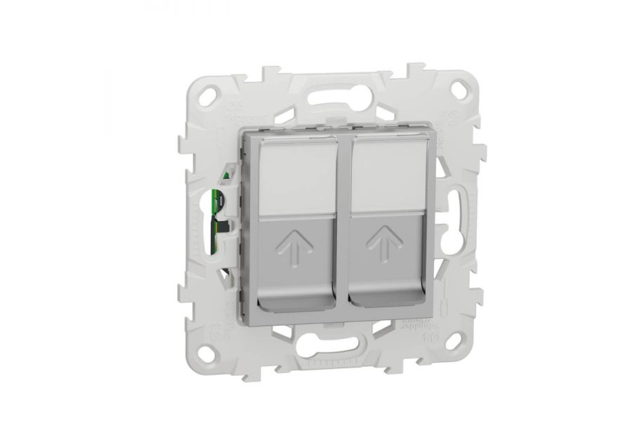 Розетка компьютерная RJ45X2 Schneider Electric Unica New Cat. 6 UTP NU542430