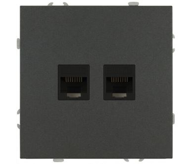 Розетка Эра Galaxy 15-3108-06 информационная двойная 2XRJ45 IP20 графит Б0070766