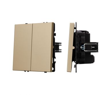 Выключатель перекрёстный 2 кл софт-тач золотой песок Arlight SWT-MKX2-SFPL-GD (250V, 10A) 061792(1)