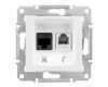 Розетка телефонная RJ-11 и Ethernet RJ-45 Schneider Electric Sedna UTP SDN5100121