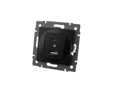 Механизм USB розетки Arlight SCT-MUAC-PL-BK-V (5V, 3A, QC4) 049838