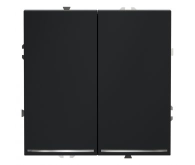 Проходной переключатель двухклавишный с подсветкой Voltum S70 VLS020407 (графит)