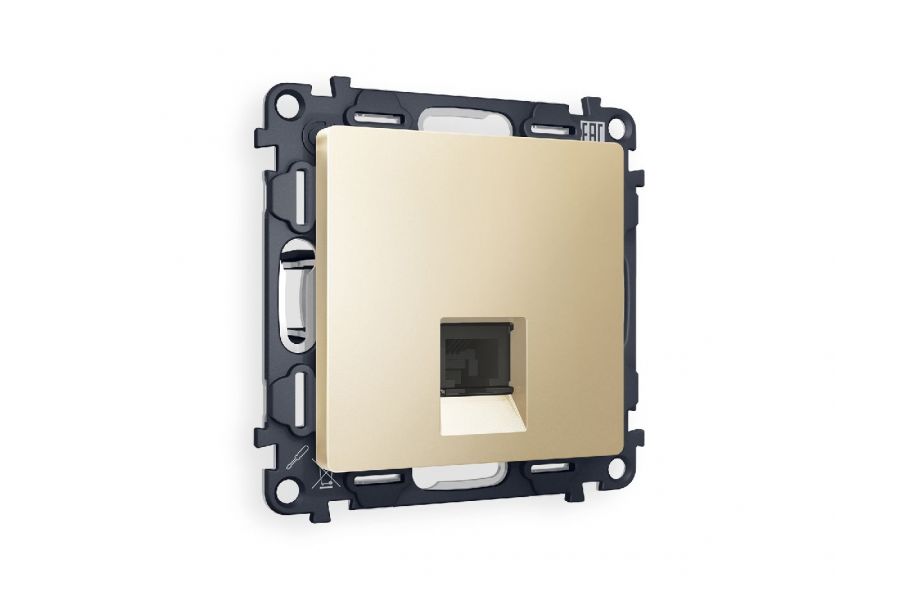 Комплект механизма компьютерной розетки RJ-45(8P8C) CAT6 со шторкой Ambrella Volt Alfa MA612010