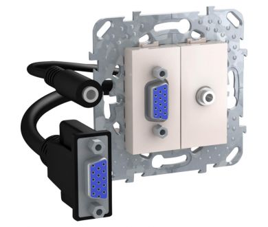 Розетка компьютерная VGA+Minijack Schneider Electric Unica MGU5.932.25ZD
