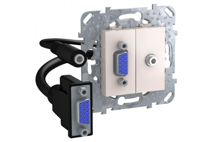 Розетка компьютерная VGA+Minijack Schneider Electric Unica MGU5.932.25ZD