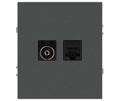 Розетка Эра Arktik 16-3110-06 комбинированная RJ45+TV графит Б0070499