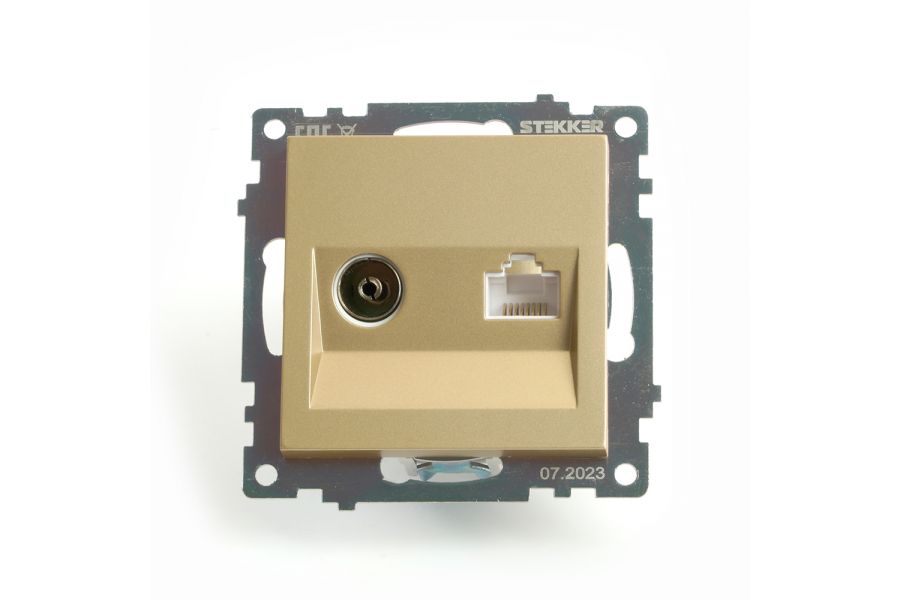 Розетка TV + компьютерная RJ-45 Stekker Катрин GLS00-7106-08 49230