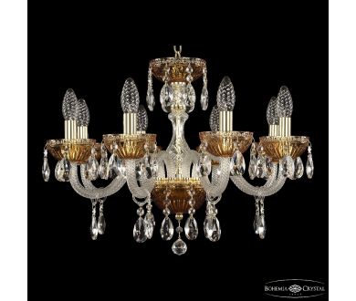 Подвесная люстра Bohemia Ivele Crystal 5417/8/195 G Amber/M-1G