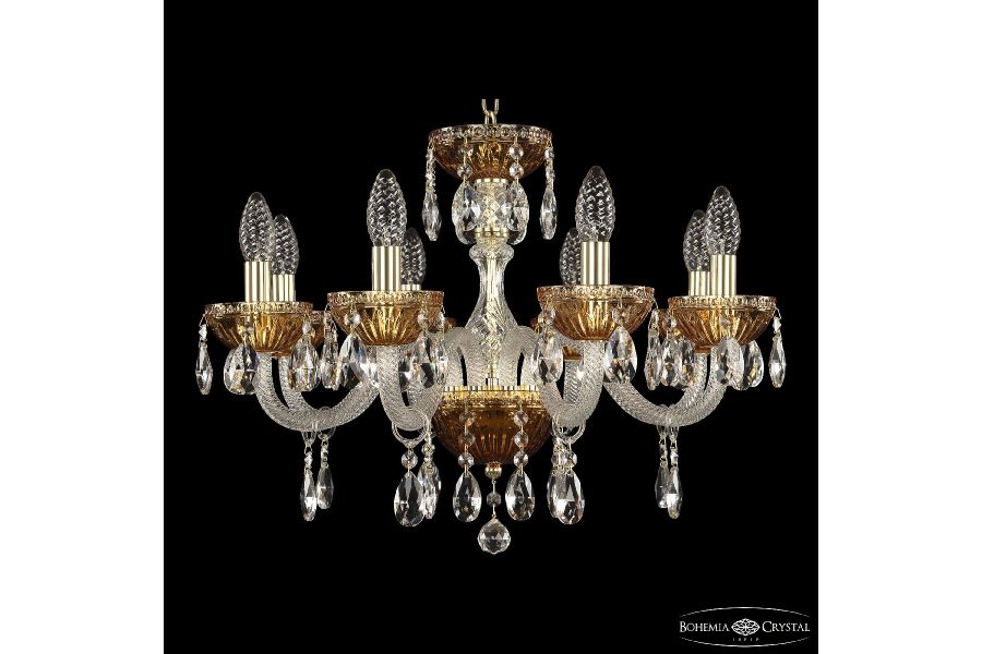 Подвесная люстра Bohemia Ivele Crystal 5417/8/195 G Amber/M-1G
