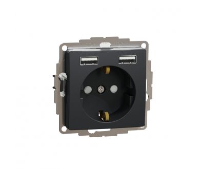 Купить Розетка с заземлением и USB Schneider Electric SDD114052 Розетка с заземлением и USB Schneider Electric SDD114052