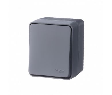Переключатель 1-клавишный 10 АХ Systeme Electric AtlasDesign Profi54 Наруж Антрацит ATN544061