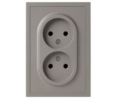 Розетка Эра Galaxy 15-2107-07 без заземления двойная 2X2P 16А-250В IP20 титан Б0071703