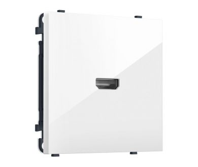 Комплект механизма розетки HDMI 2.1 SIGMA Белый глянец 30V/900MS 4K-120HZ 8K-60Hz QUANT PRO Ambrella Volt MS114030 (SP1140, PR223)