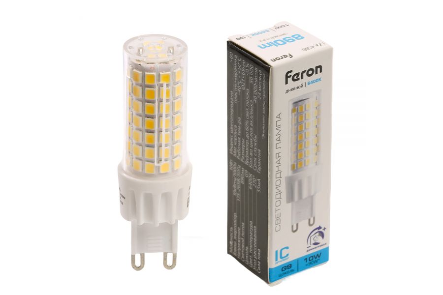 Лампа светодиодная диммируемая Feron LB-438 G9 10W 6400K 51743