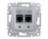 Розетка компьютерная 2хRJ45 Schneider Electric Sedna STP SDN4600160